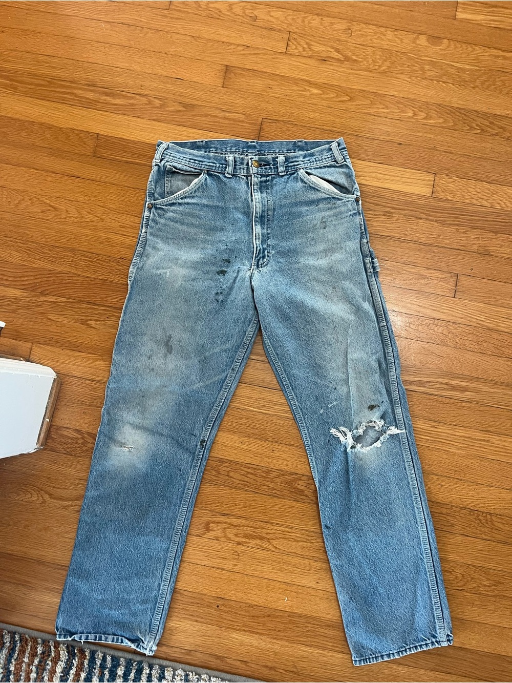 Men's Light Blue Distressed Jeans